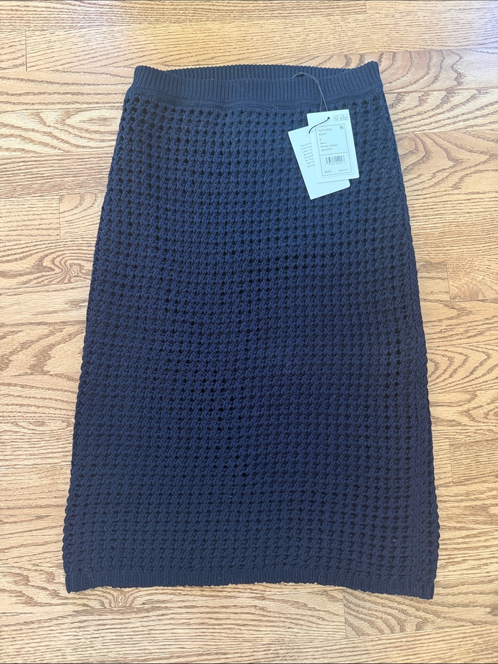 Theory Navy Textured Skirt